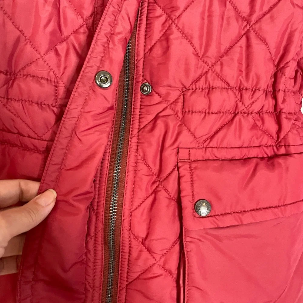Coach Diamond Quilted Jacket in Coral Red - Picture 3 of 6